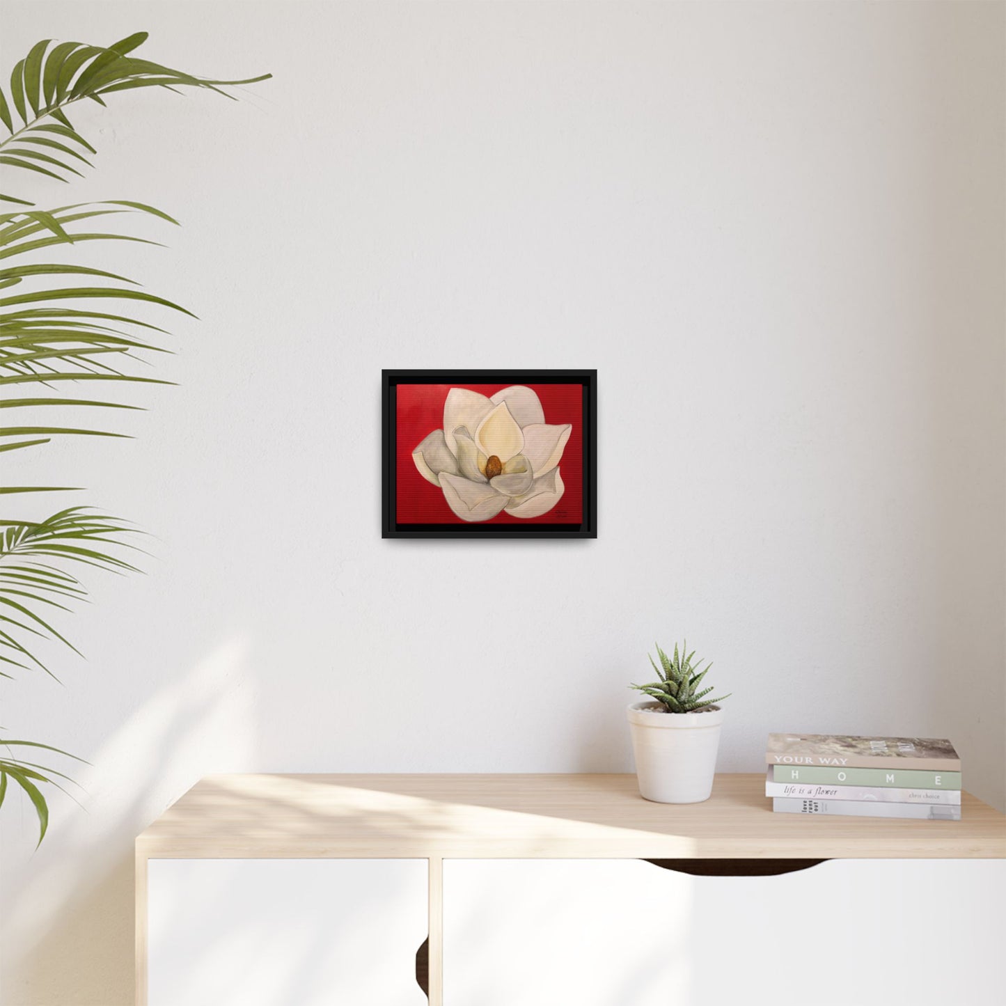 Lotus Flower Different sizes Matte Canvas, Black Frame