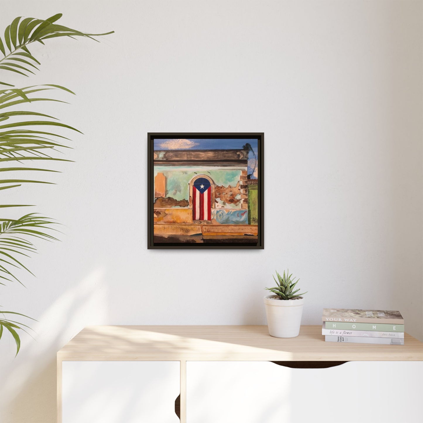 Framed Matte Canvas Print of Puerto Rican Doorway, Wall Art, Home Decor, Gift for Art Lovers, Puerto Rico Inspired Art