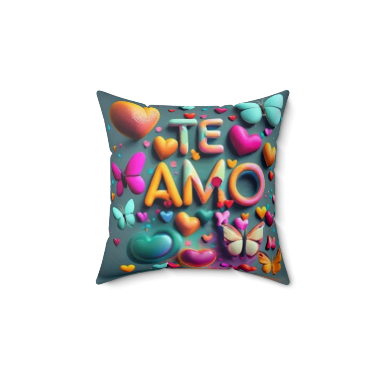Te Amo Spun Polyester Square Pillow