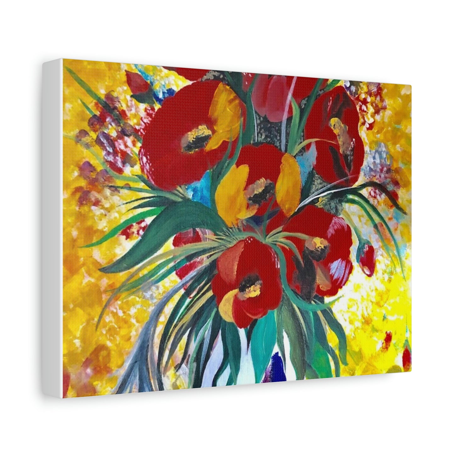 Red Matte Canvas, Stretched, 1.25"