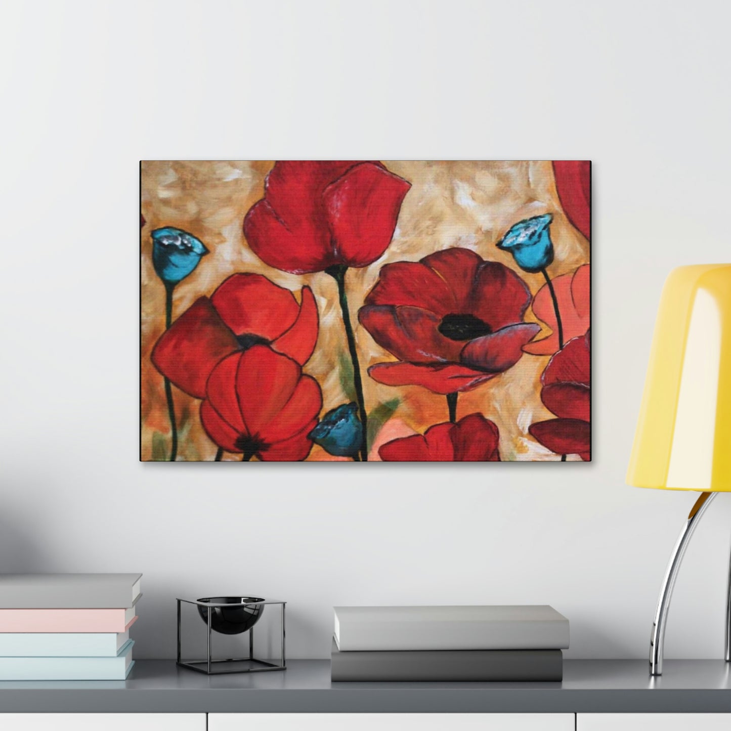 Field of Poppies Canvas Stretched, 1.5''