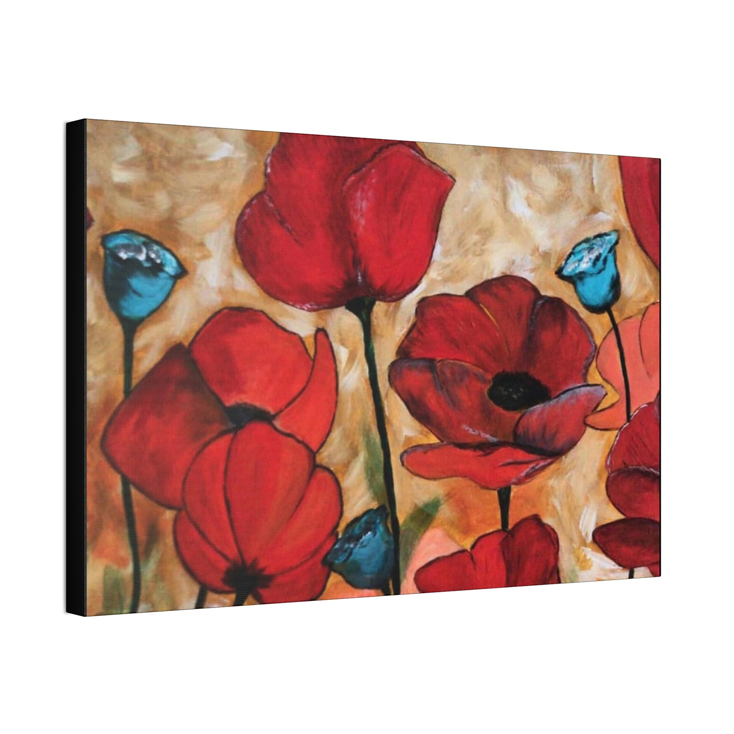 Field of Poppies Canvas Stretched, 1.5''
