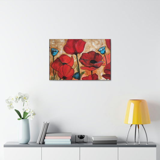 Field of Poppies Canvas Stretched, 1.5''