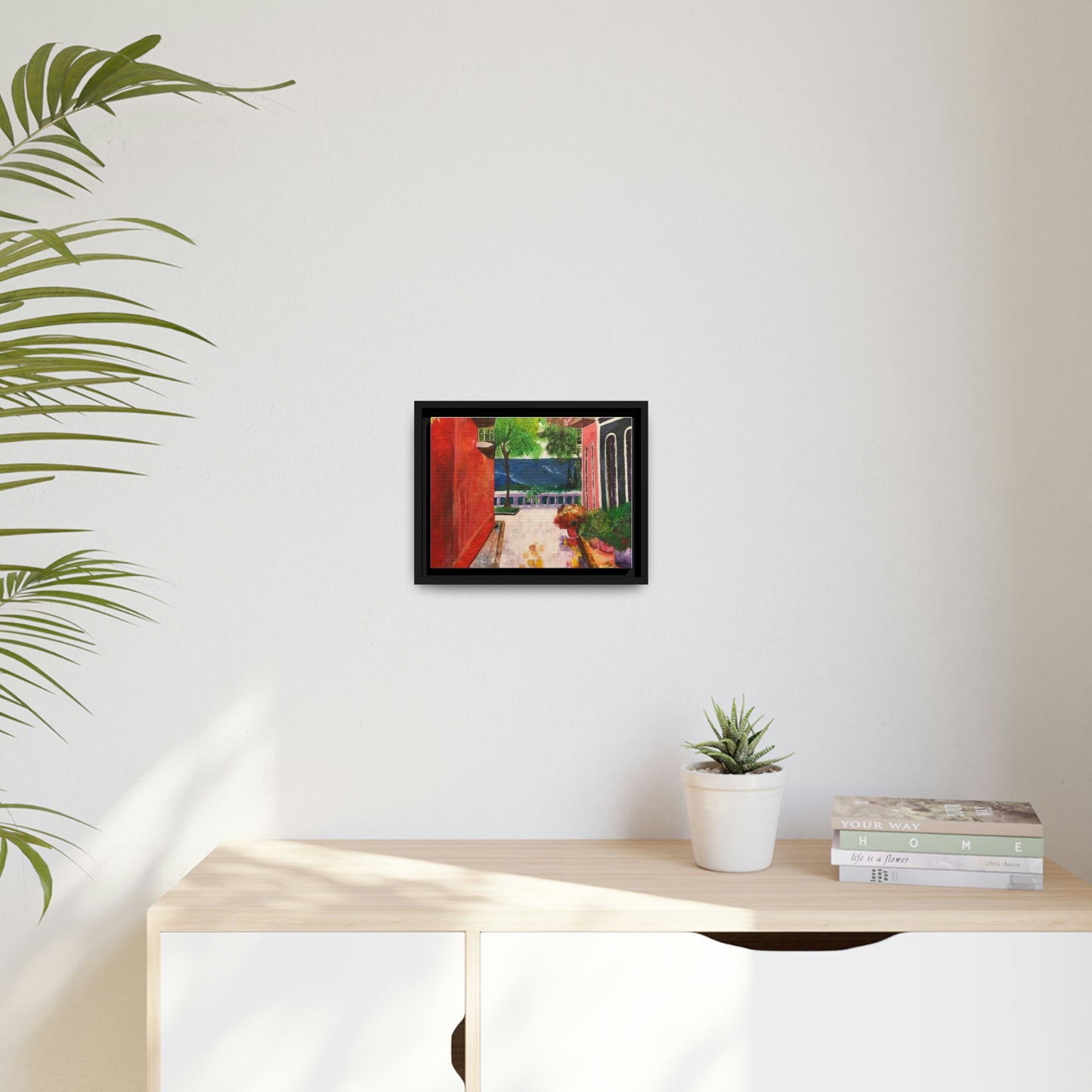 Calle Las Monjas Matte Canvas, Black Frame