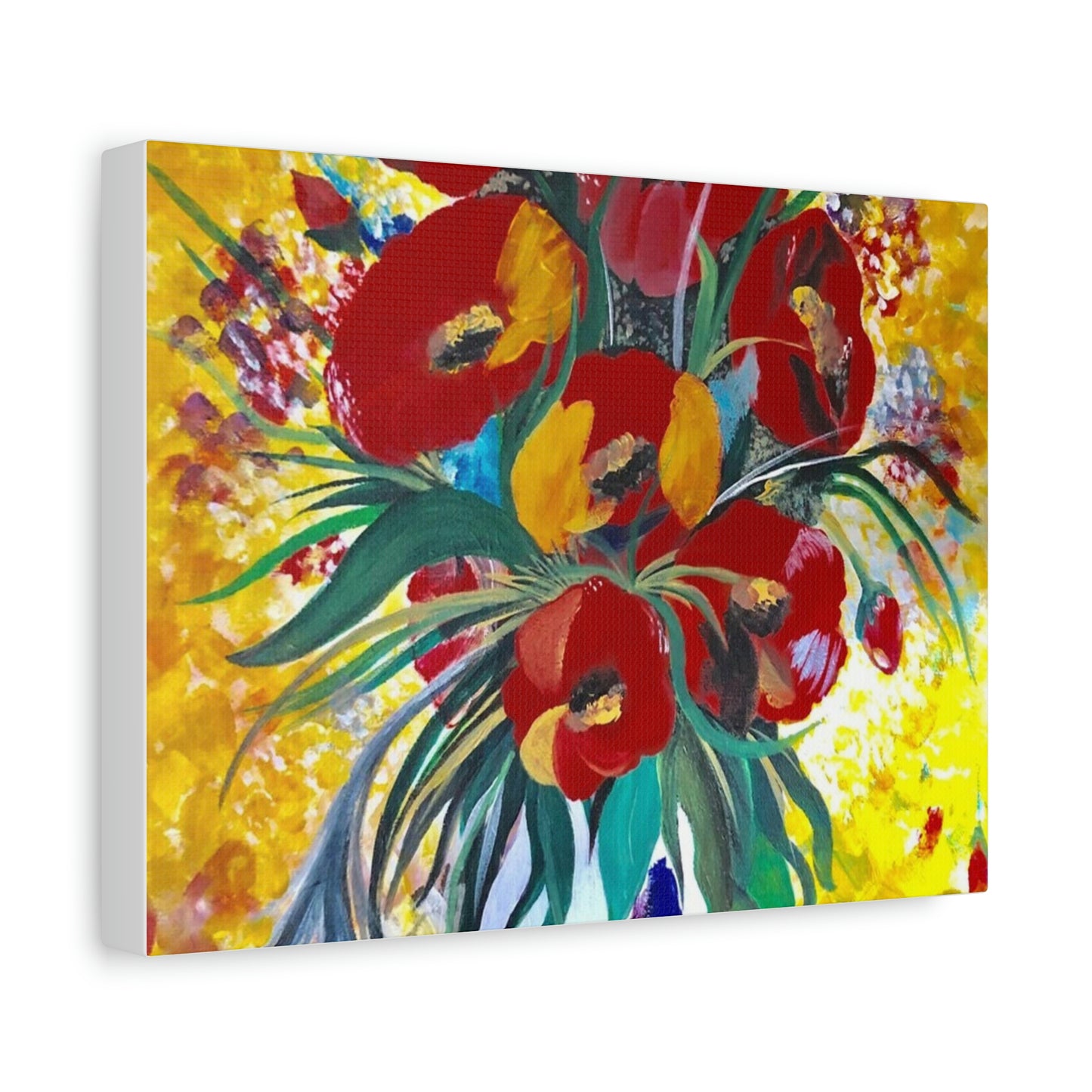 Red Matte Canvas, Stretched, 1.25"