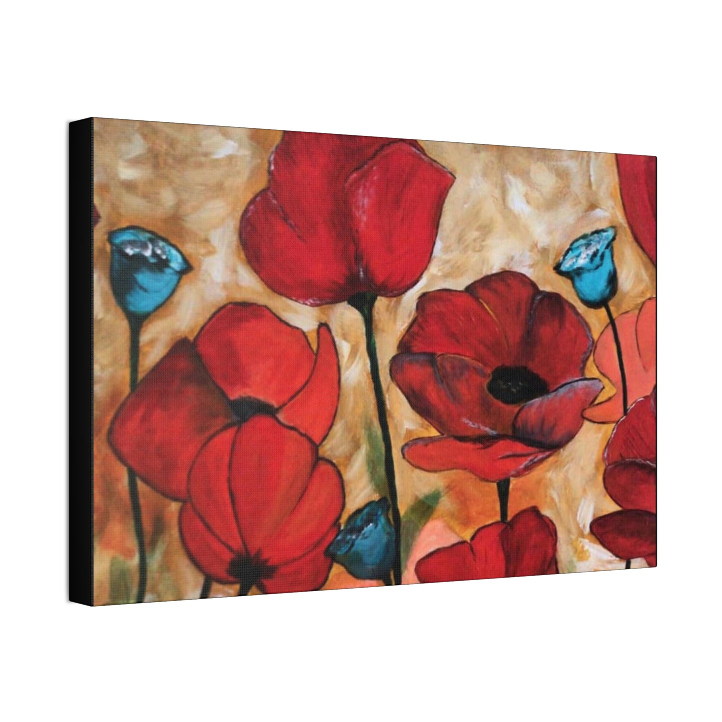 Field of Poppies Canvas Stretched, 1.5''