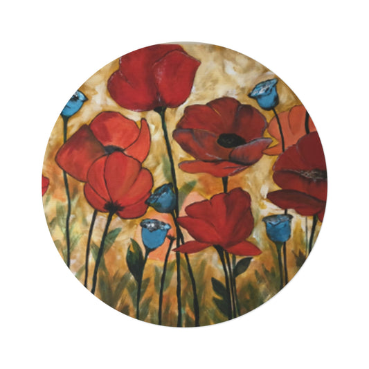 Field of Poppies Round Rug