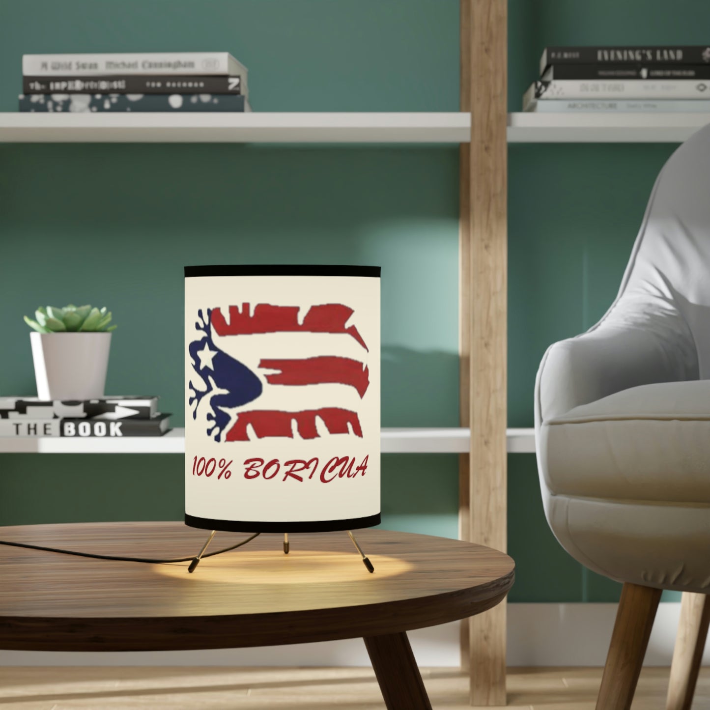 Personalized 100% Boricua Tripod Lamp with High-Res Printed Shade, US\CA plug