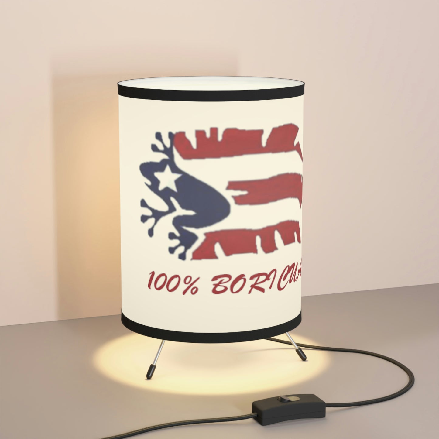Personalized 100% Boricua Tripod Lamp with High-Res Printed Shade, US\CA plug