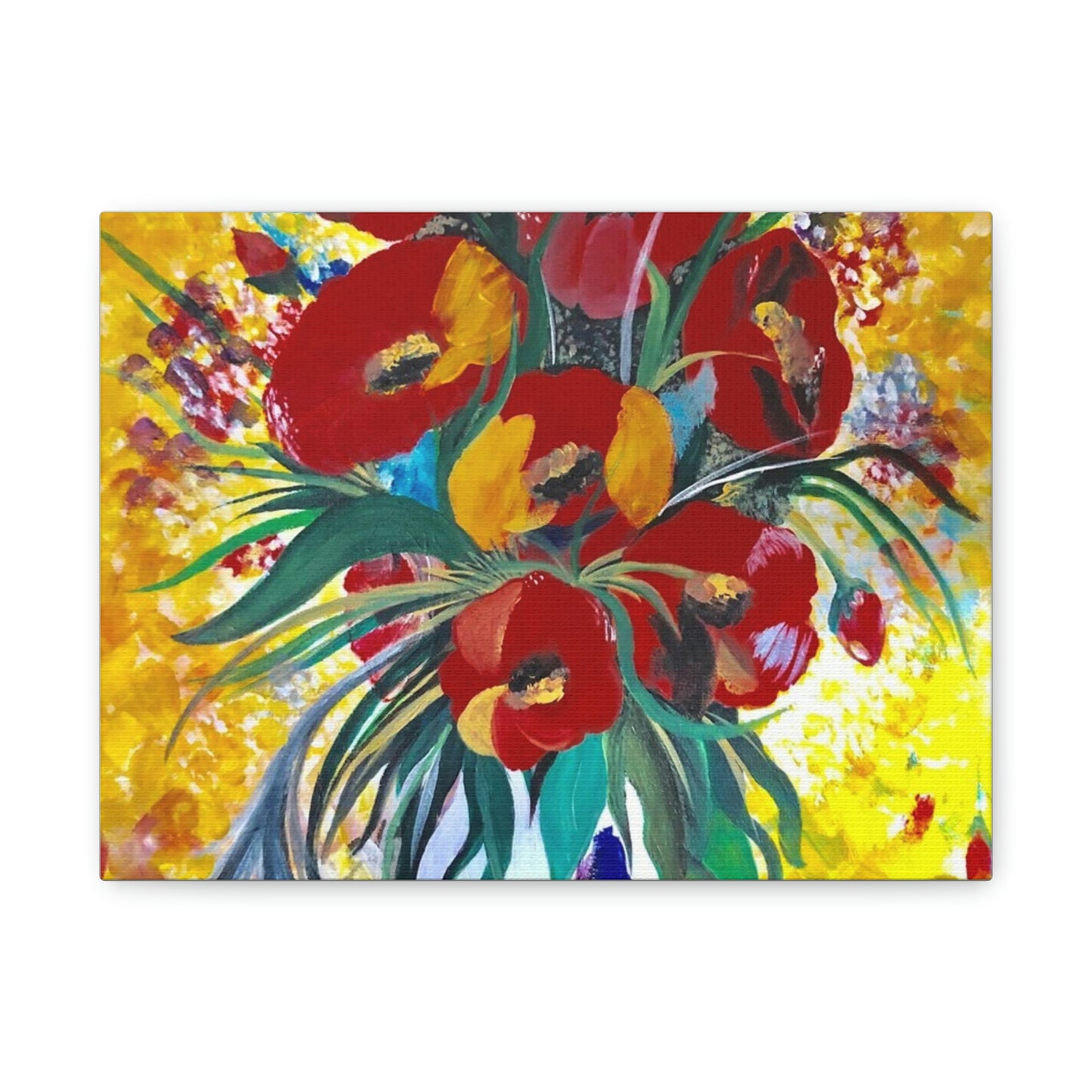 Red Matte Canvas, Stretched, 1.25"