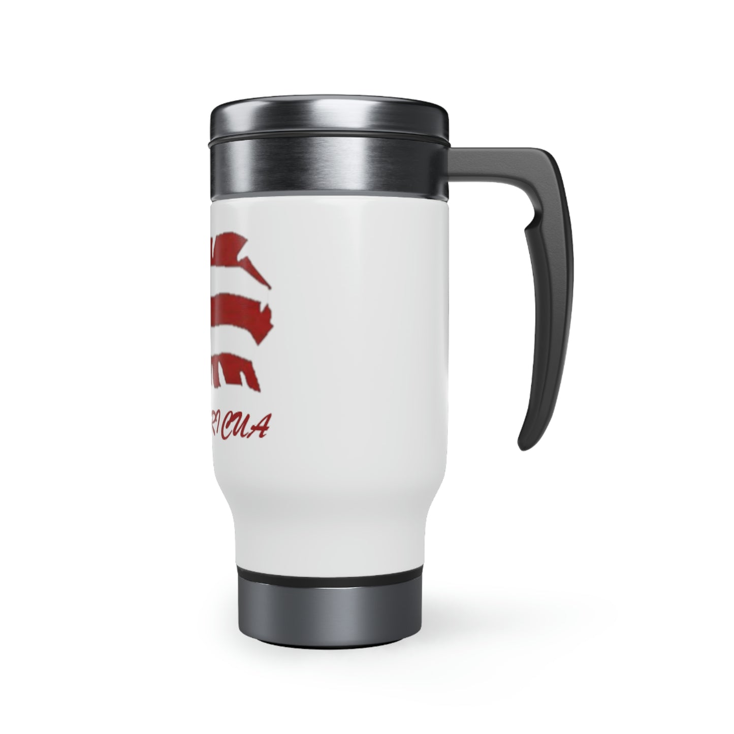 100% Boricua Stainless Steel Travel Mug with Handle, 14oz
