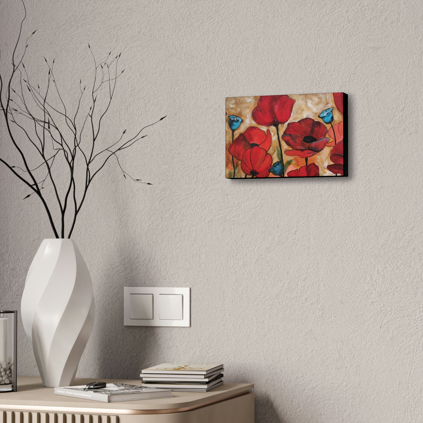 Field of Poppies Canvas Stretched, 1.5''