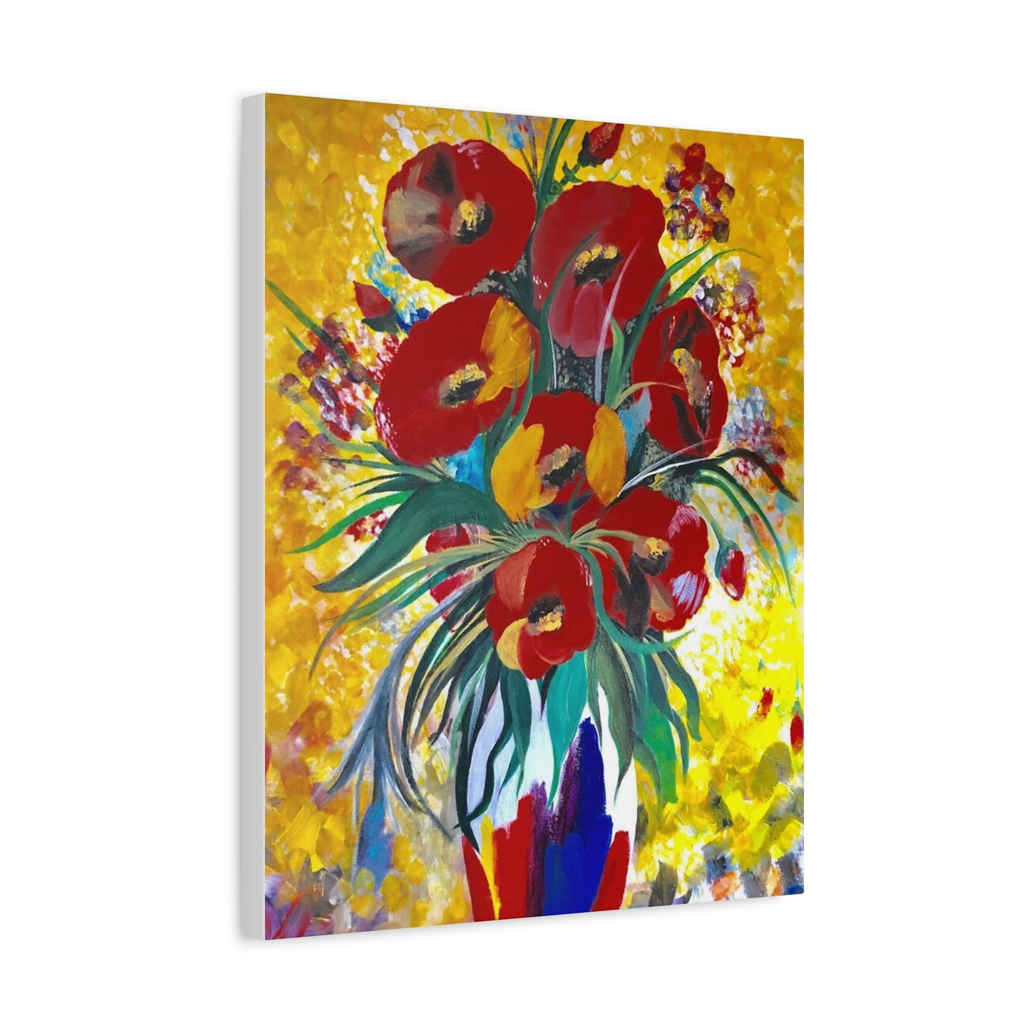Red Matte Canvas, Stretched, 1.25"
