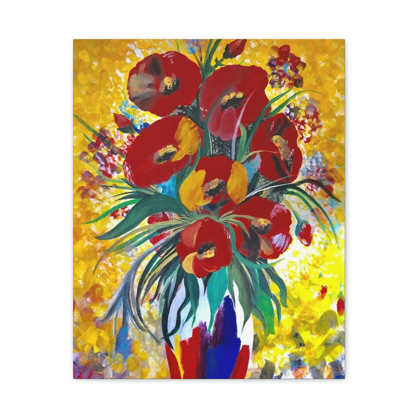 Red Matte Canvas, Stretched, 1.25"