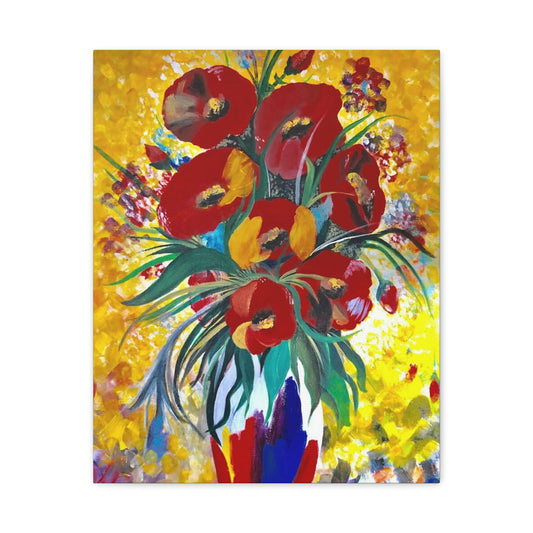 Red Matte Canvas, Stretched, 1.25"